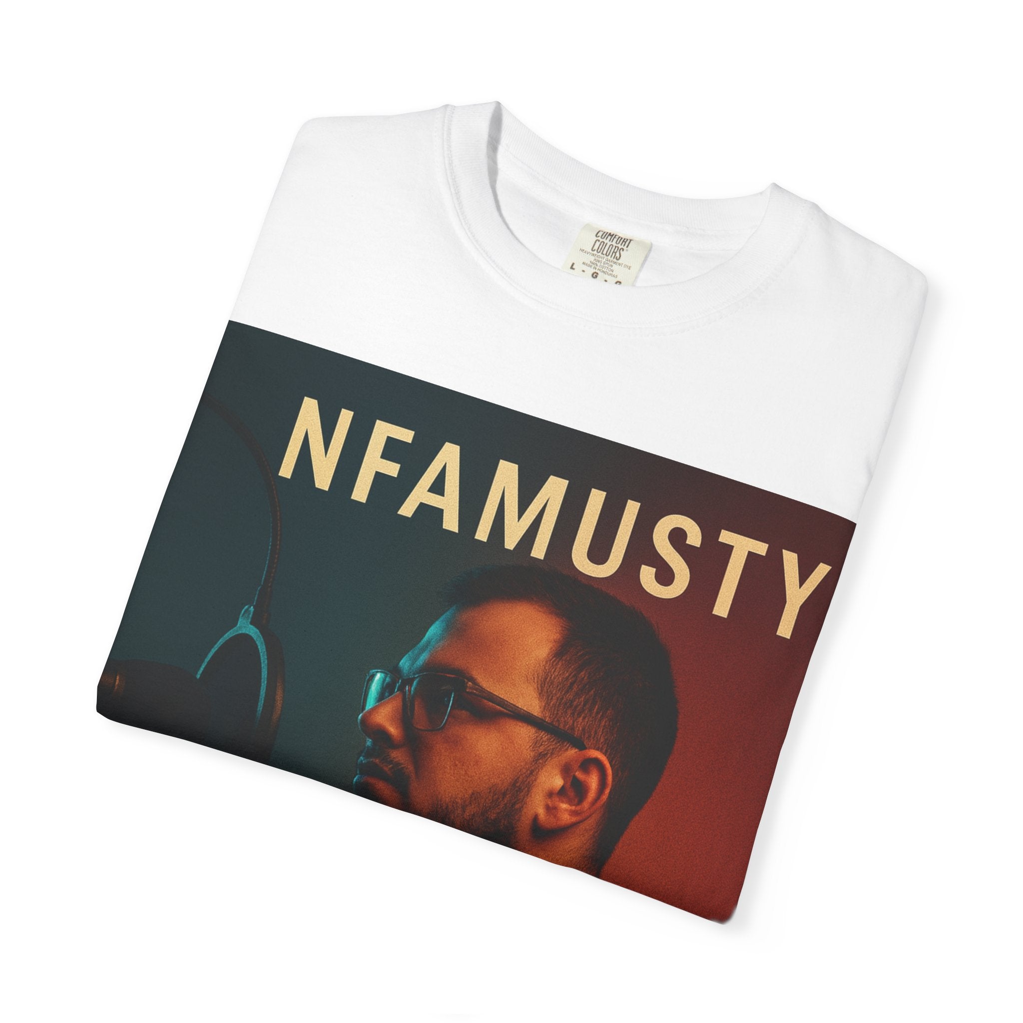 NFAMUSTY Music Artist T-Shirt — Portrait & Crown Graphic Tee