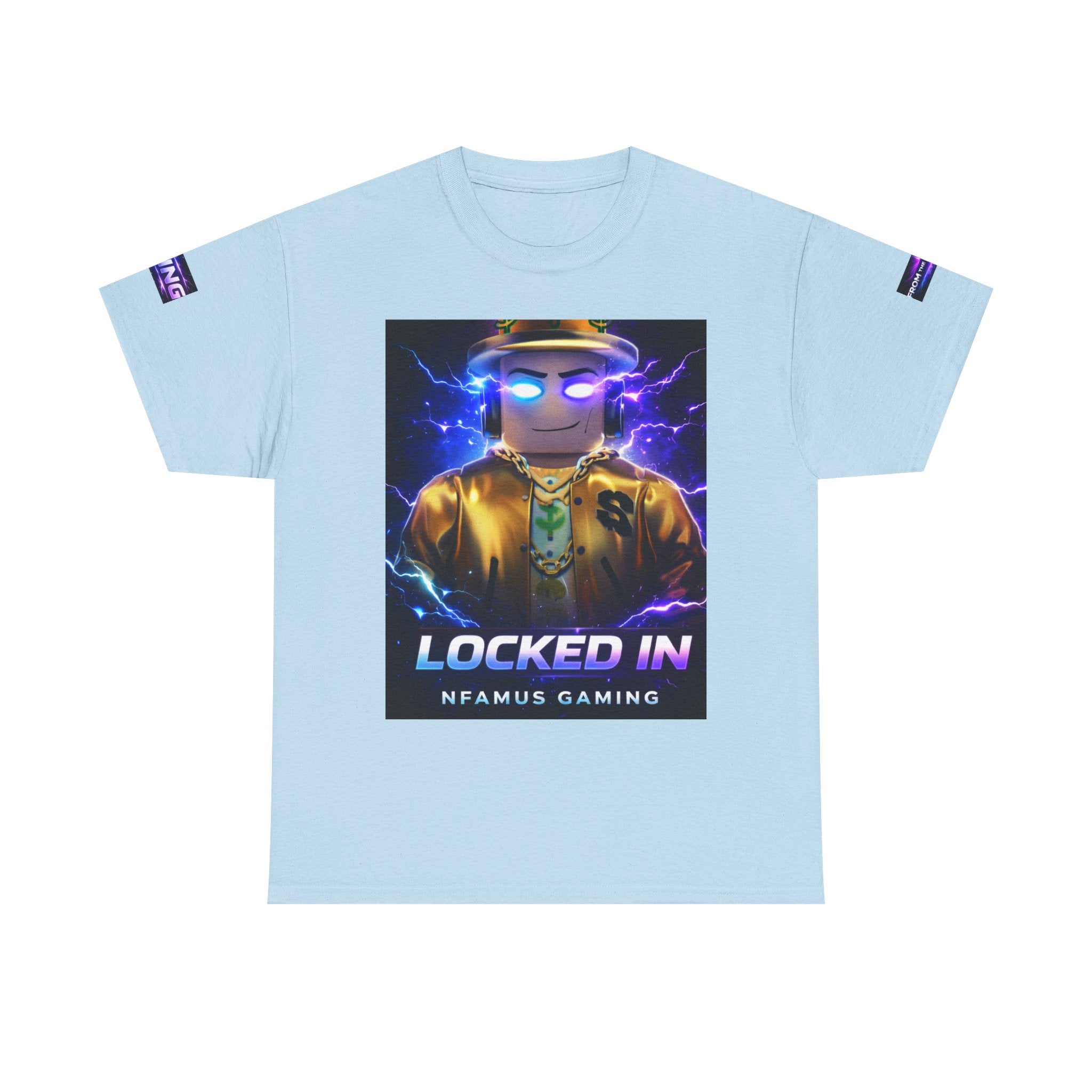 Gaming T-Shirt — "Locked In" NFAMUS Gaming Tee with Neon Game Zone Design