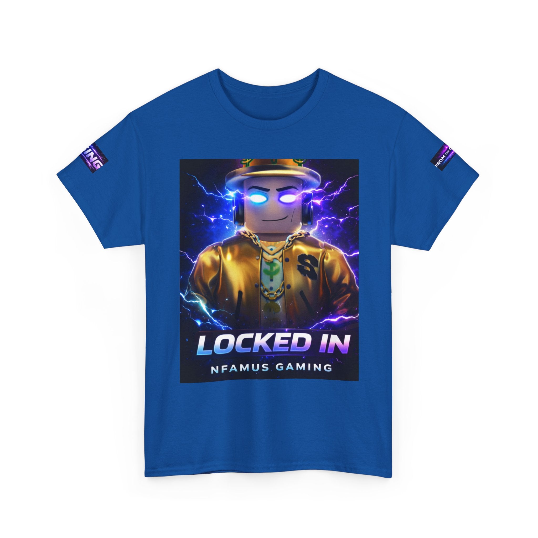 Gaming T-Shirt — "Locked In" NFAMUS Gaming Tee with Neon Game Zone Design