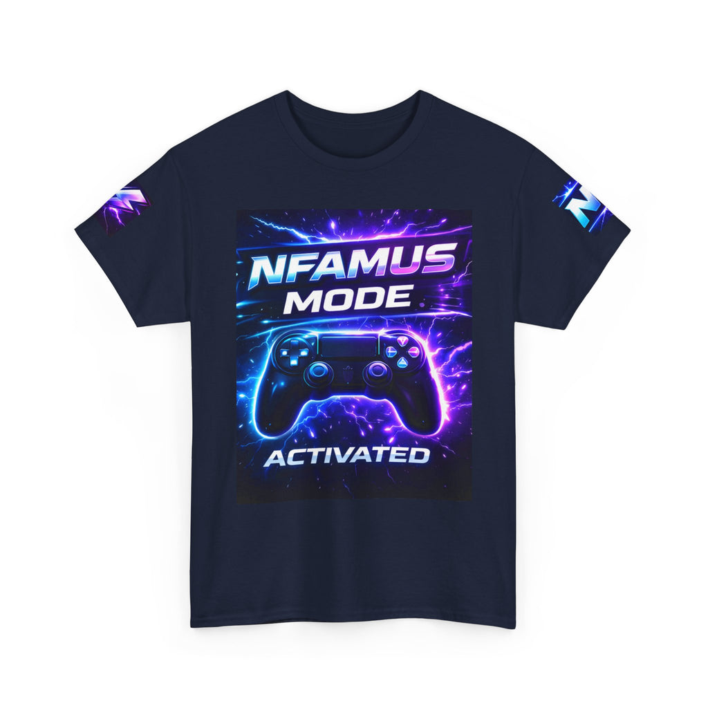 Gaming Tee — "Nfamus Mode Activated" Neon Controller Shirt