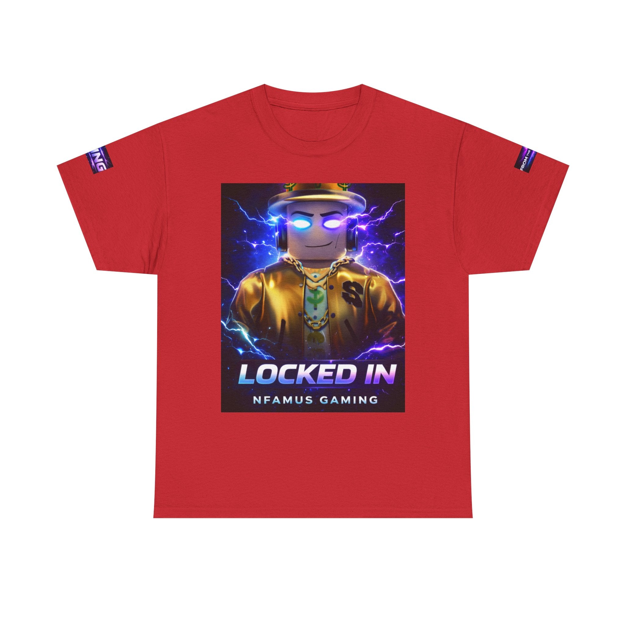 Gaming T-Shirt — "Locked In" NFAMUS Gaming Tee with Neon Game Zone Design