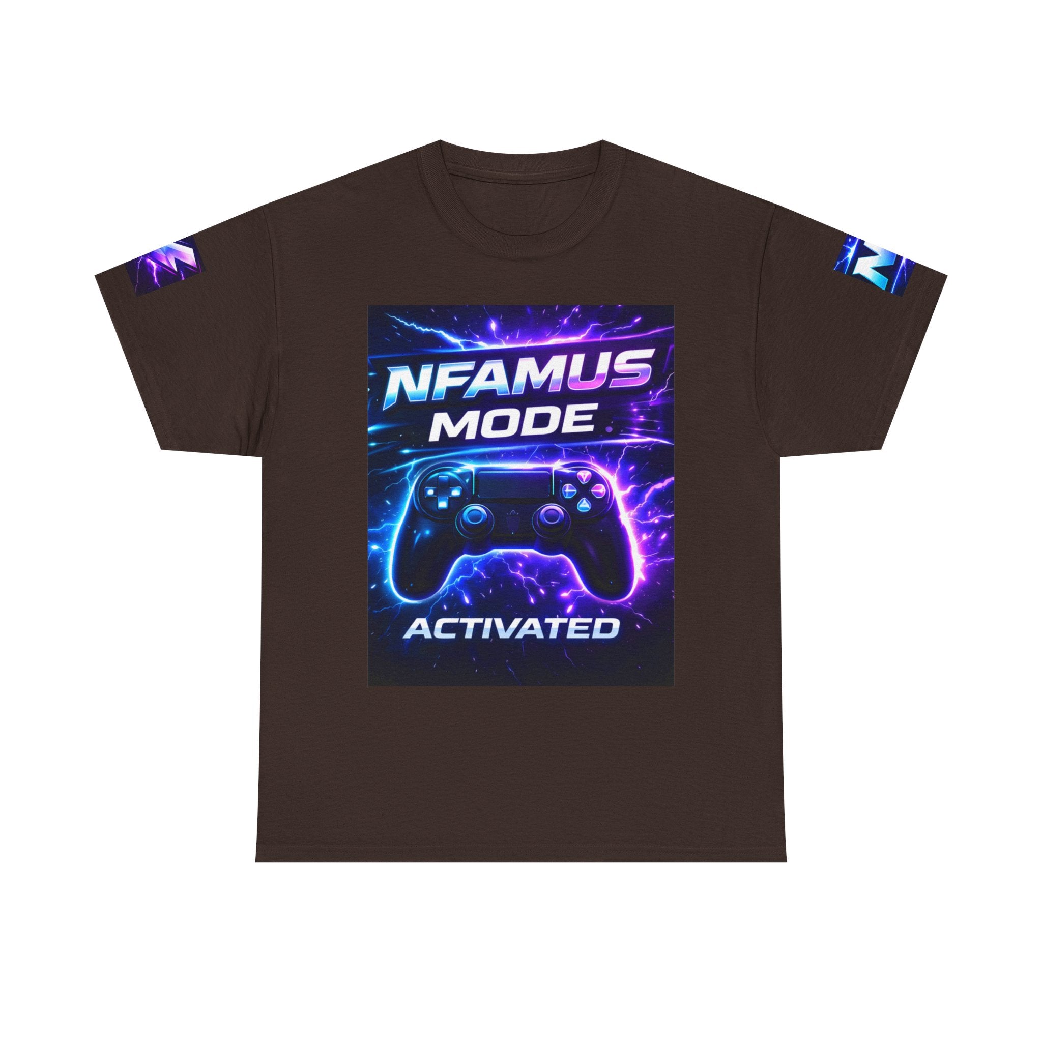Gaming Tee — "Nfamus Mode Activated" Neon Controller Shirt