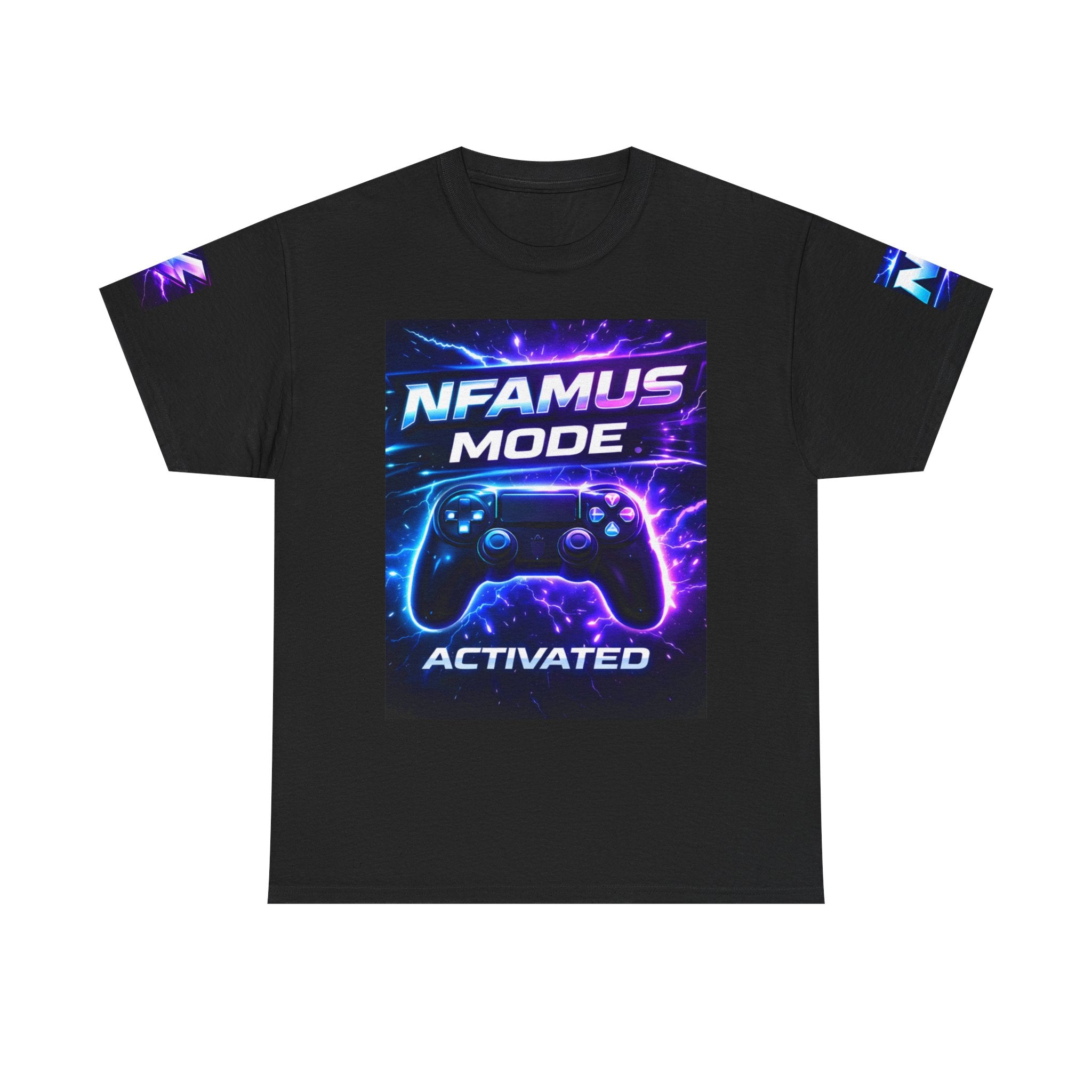 Gaming Tee — "Nfamus Mode Activated" Neon Controller Shirt