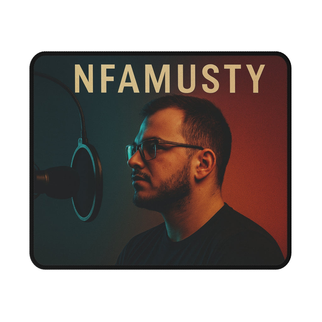 Gaming Mouse Pad — 'NFAMUSTY' Streamer Portrait Non‑Slip Desk Mat