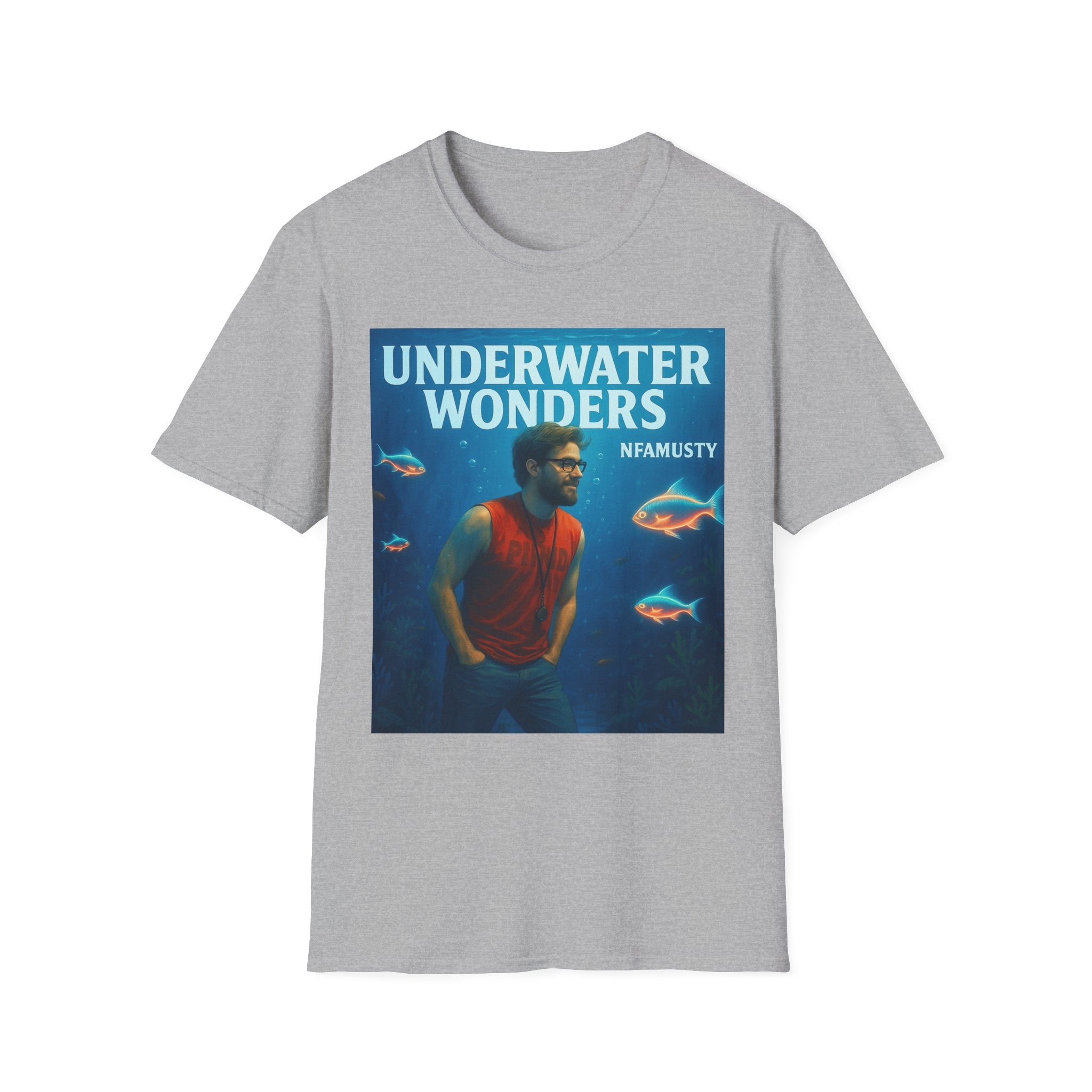 Underwater Wonders T-Shirt — 'NFAMUSTY' Retro Ocean Graphic Tee
