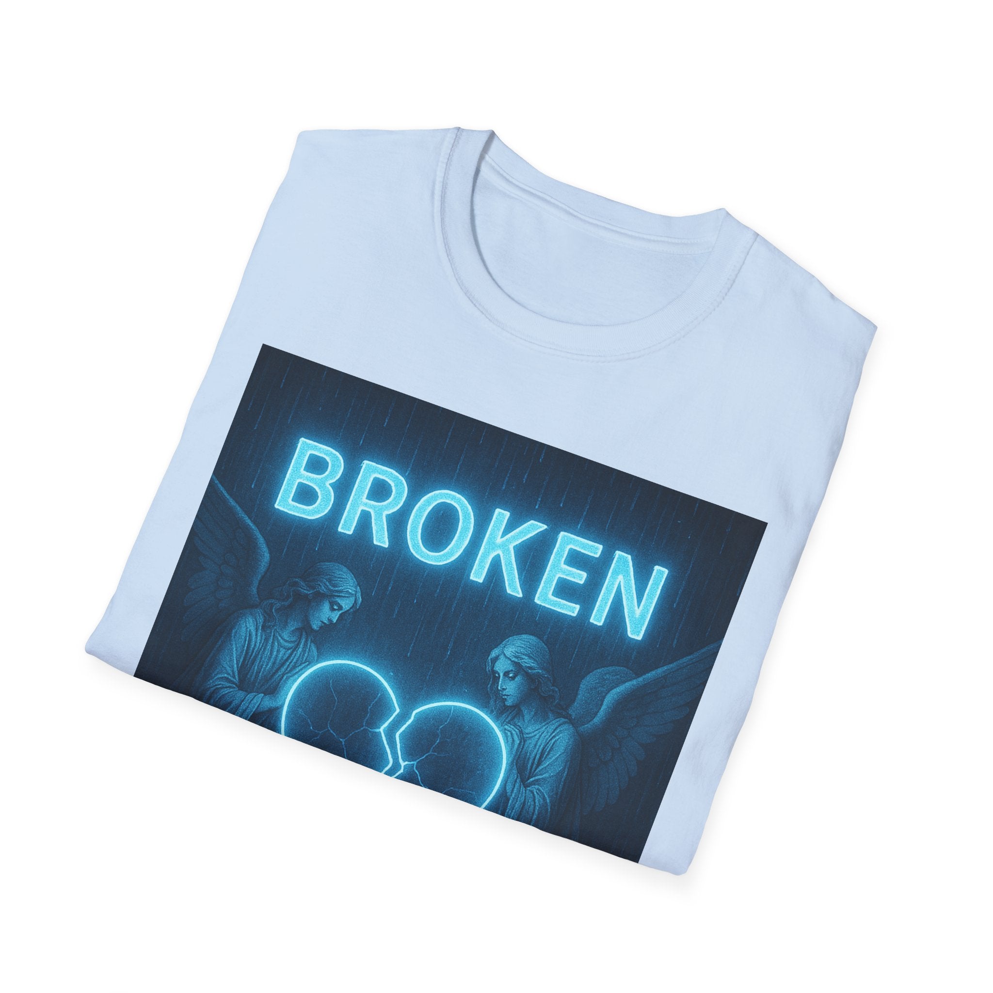 Broken Heart Music Tee — NFAMUSTY Neon Graphic T-Shirt
