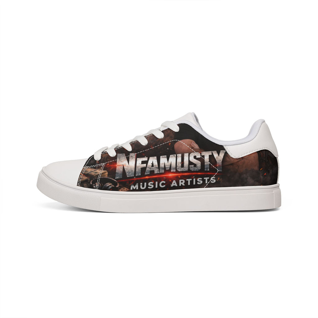 Leather Sneakers — 'NFAMUSTY Music Artists' Low-Top Casual Shoes