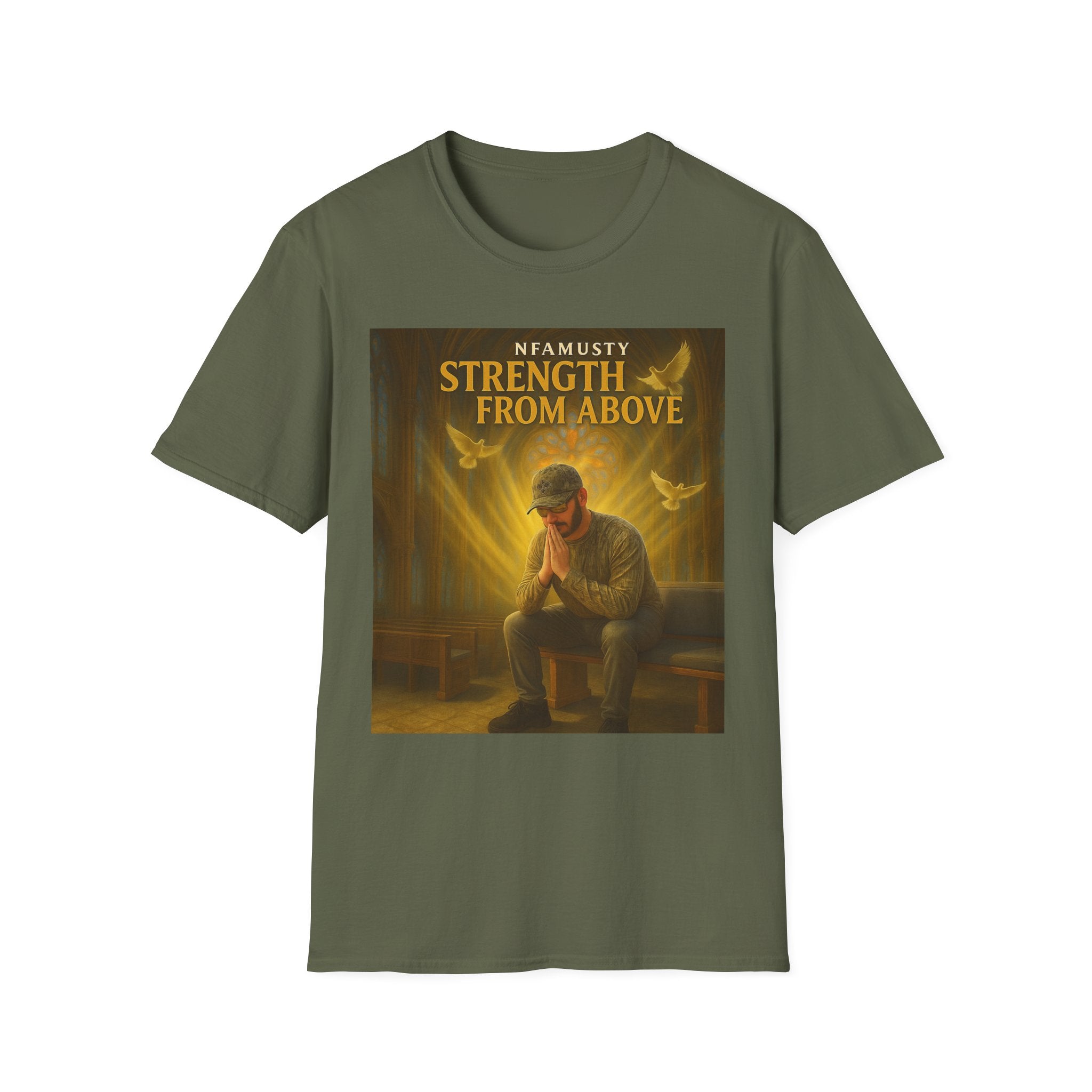 Strength From Above Prayer T‑Shirt — 'Namasty' Spiritual Graphic Tee