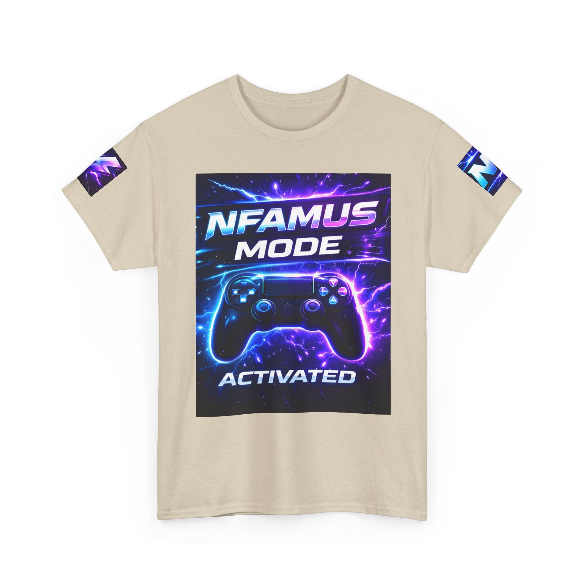Gaming Tee — "Nfamus Mode Activated" Neon Controller Shirt