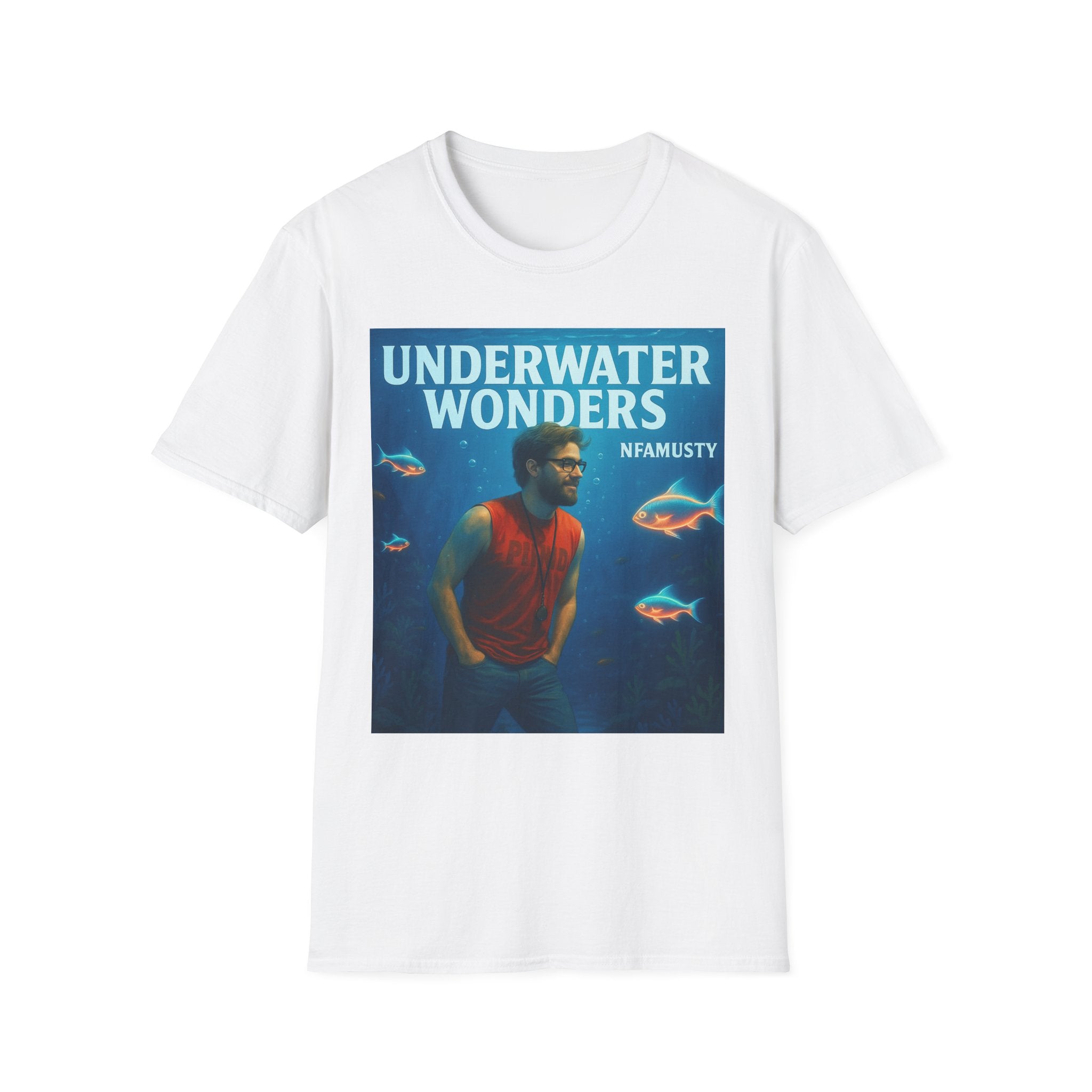 Underwater Wonders T-Shirt — 'NFAMUSTY' Retro Ocean Graphic Tee