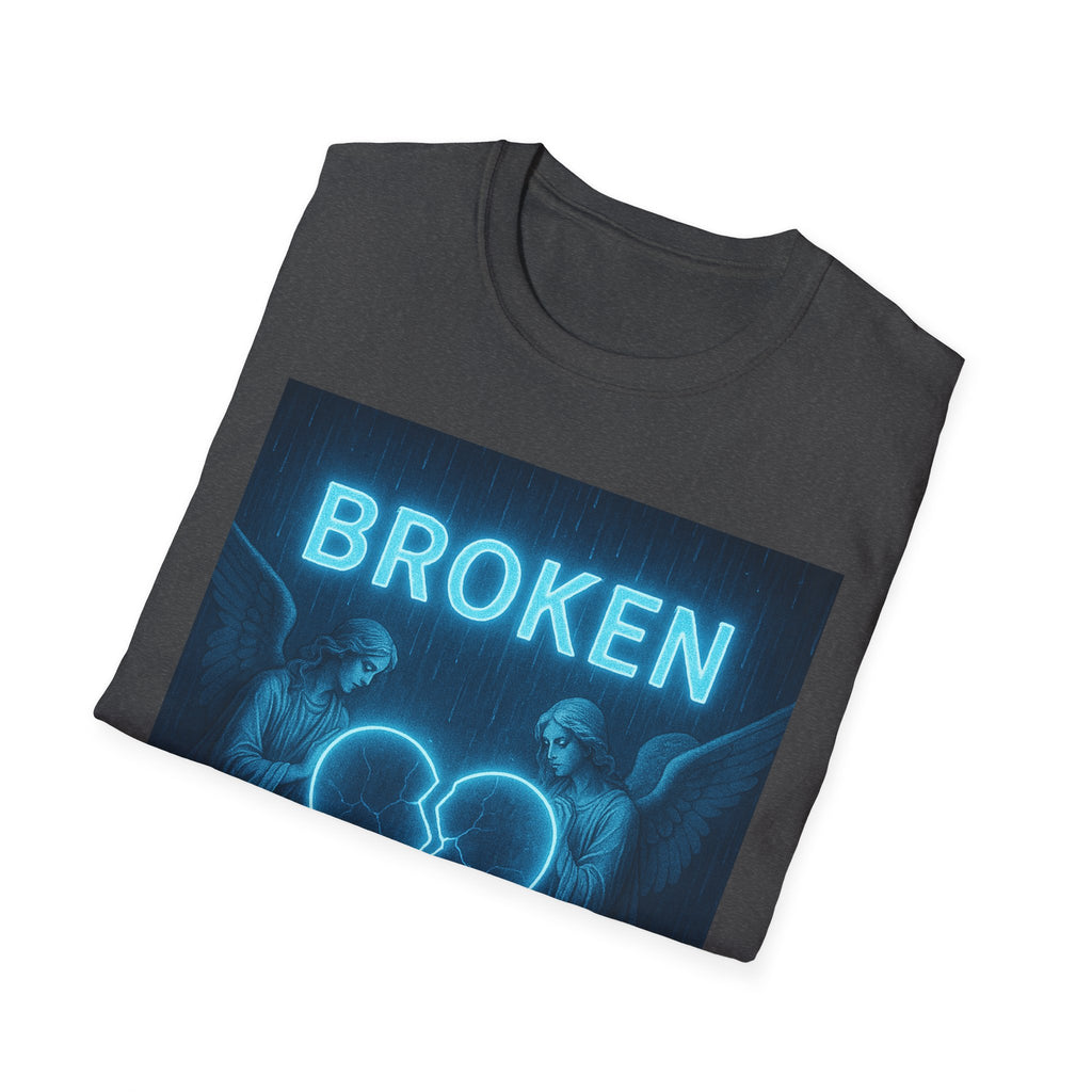 Broken Heart Music Tee — NFAMUSTY Neon Graphic T-Shirt