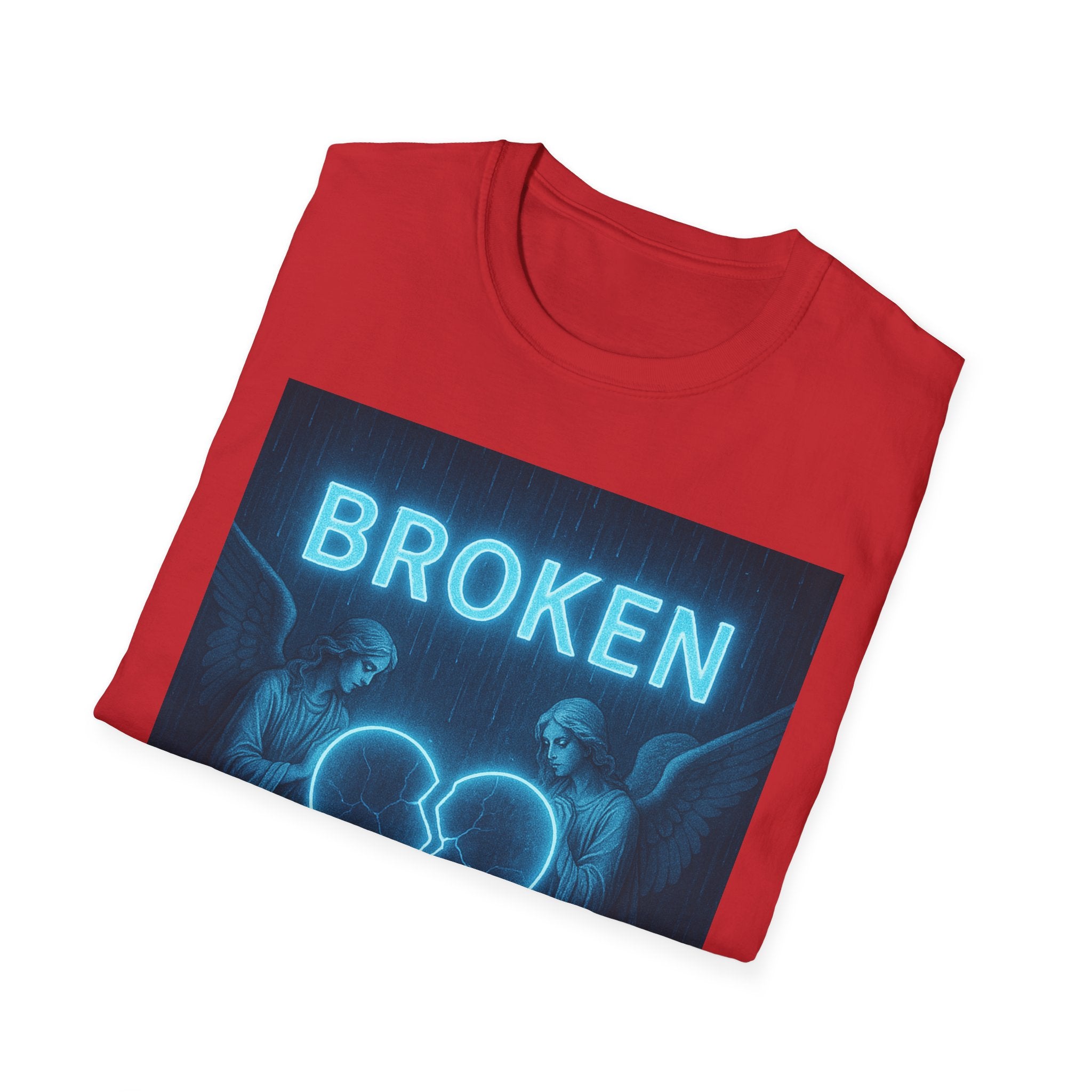 Broken Heart Music Tee — NFAMUSTY Neon Graphic T-Shirt