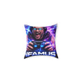 Gaming Pillow — 'Infamous Gaming' Neon Controller Throw Pillow