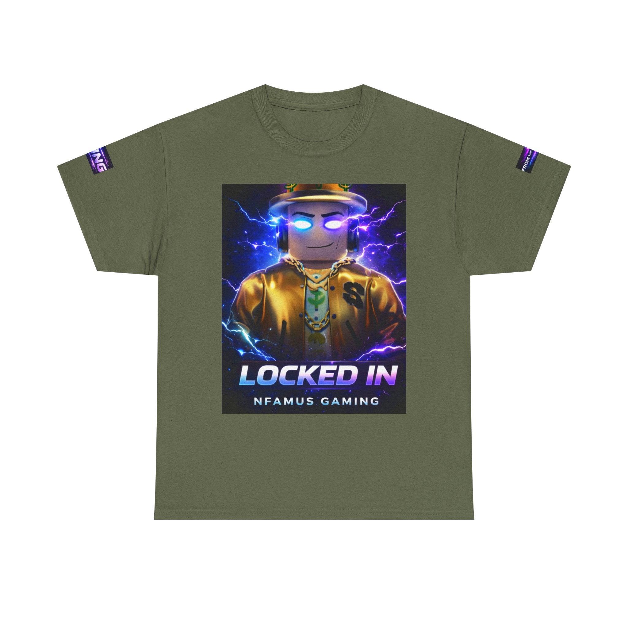 Gaming T-Shirt — "Locked In" NFAMUS Gaming Tee with Neon Game Zone Design