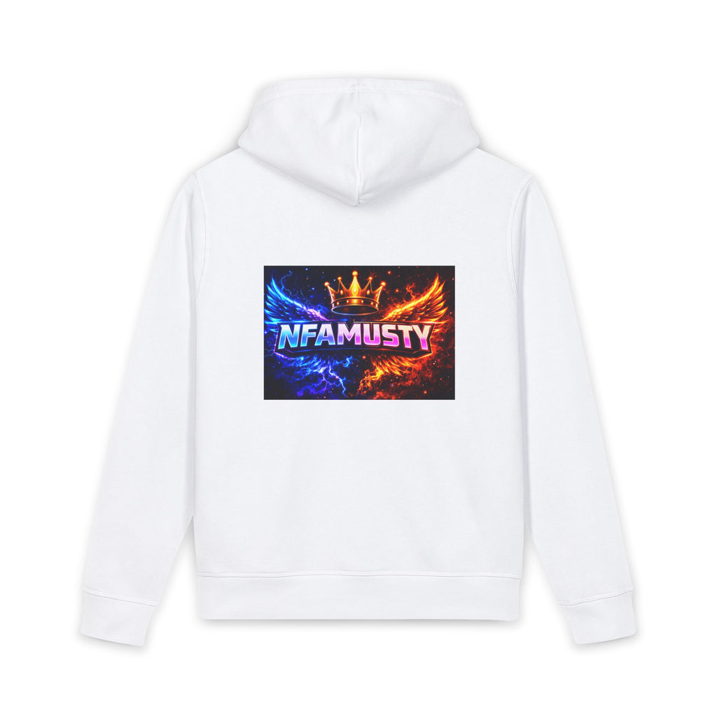 Streamer Logo Hoodie — 'NFAMUSTY' Fire & Ice Portrait Pullover