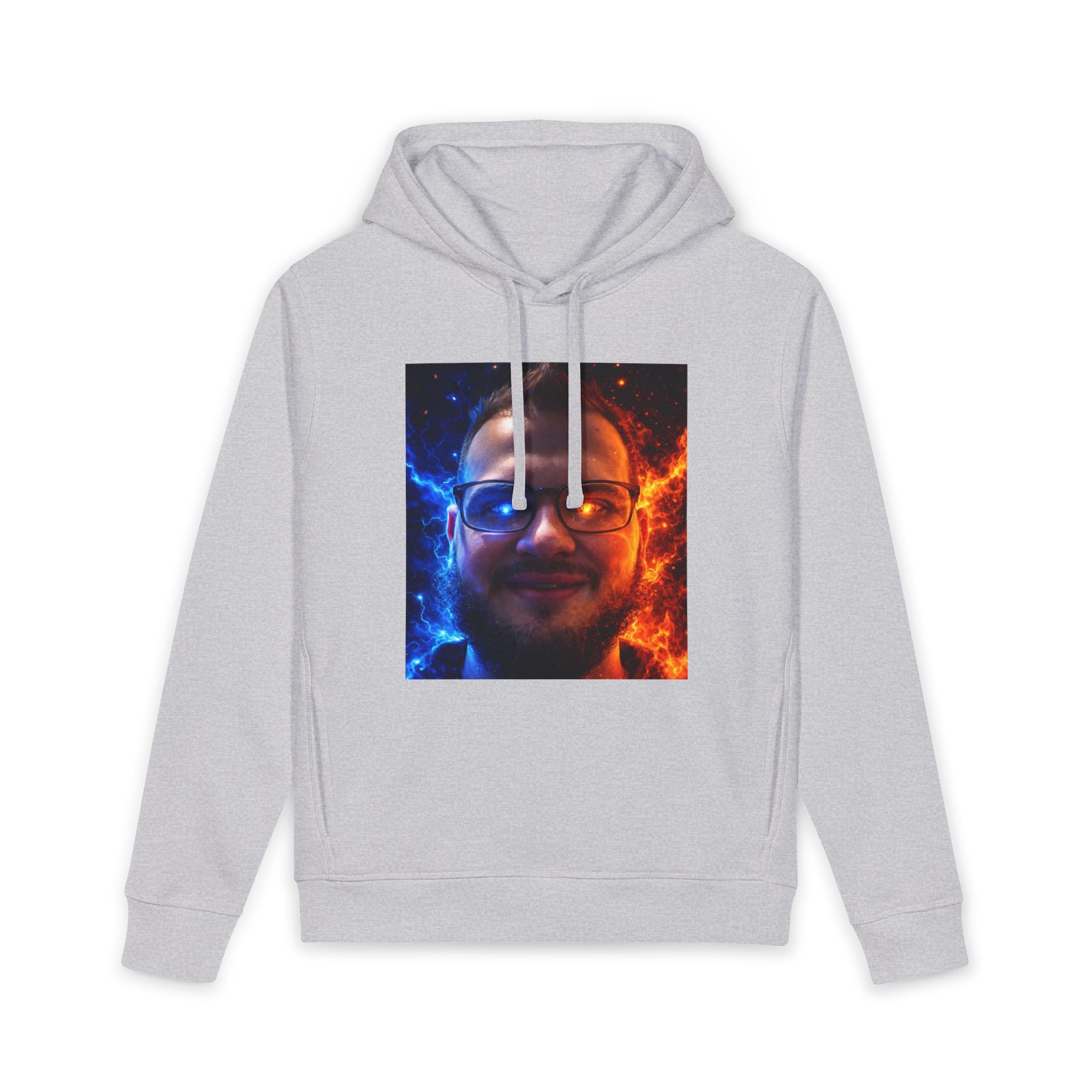 Streamer Logo Hoodie — 'NFAMUSTY' Fire & Ice Portrait Pullover