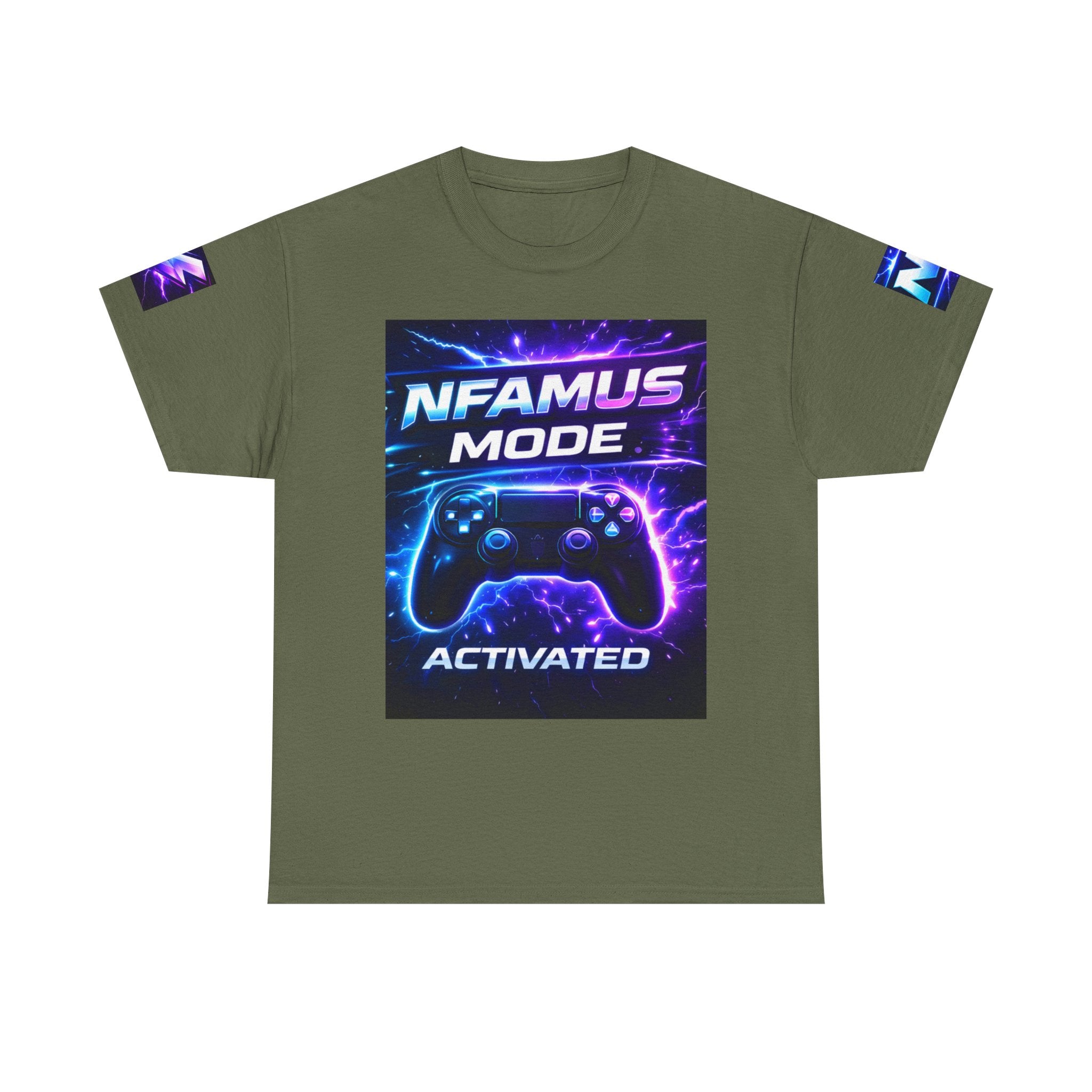 Gaming Tee — "Nfamus Mode Activated" Neon Controller Shirt