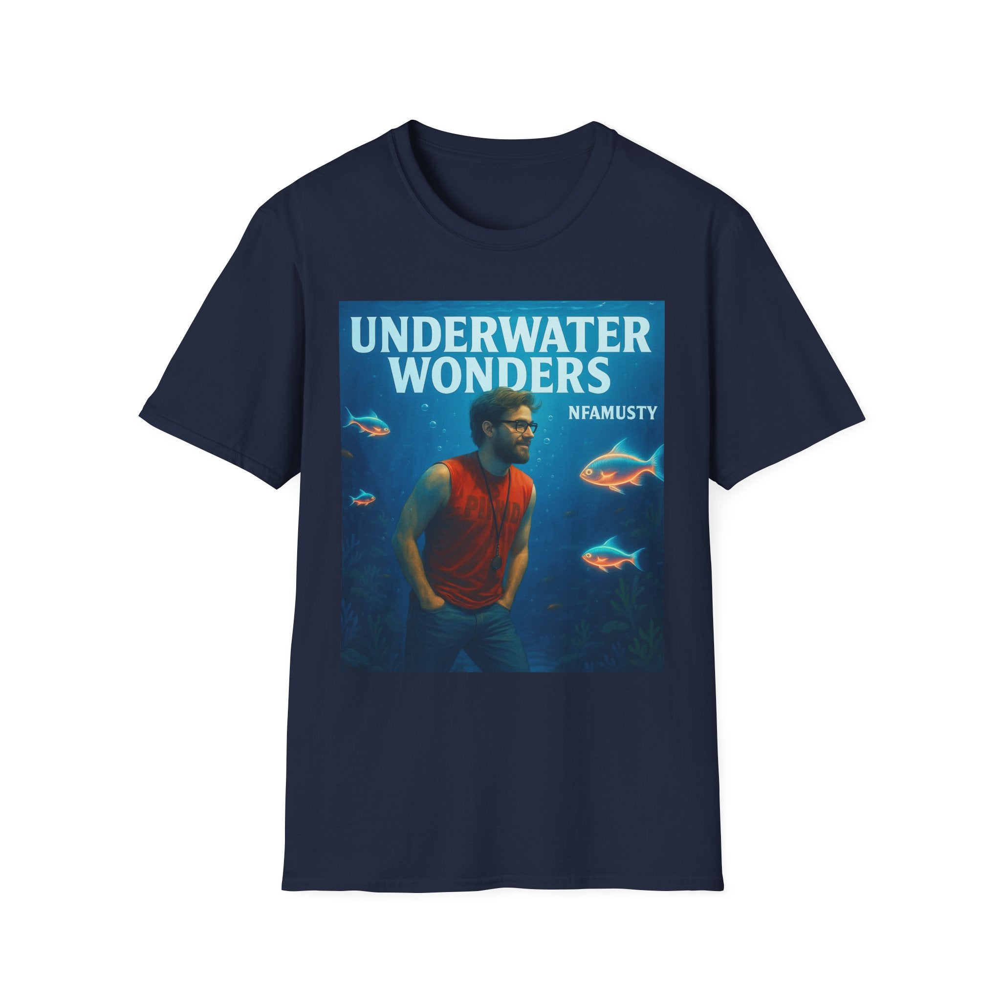 Underwater Wonders T-Shirt — 'NFAMUSTY' Retro Ocean Graphic Tee