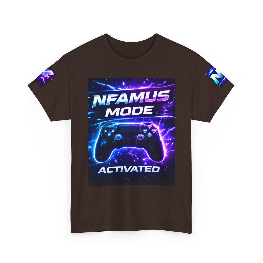 Gaming Tee — "Nfamus Mode Activated" Neon Controller Shirt