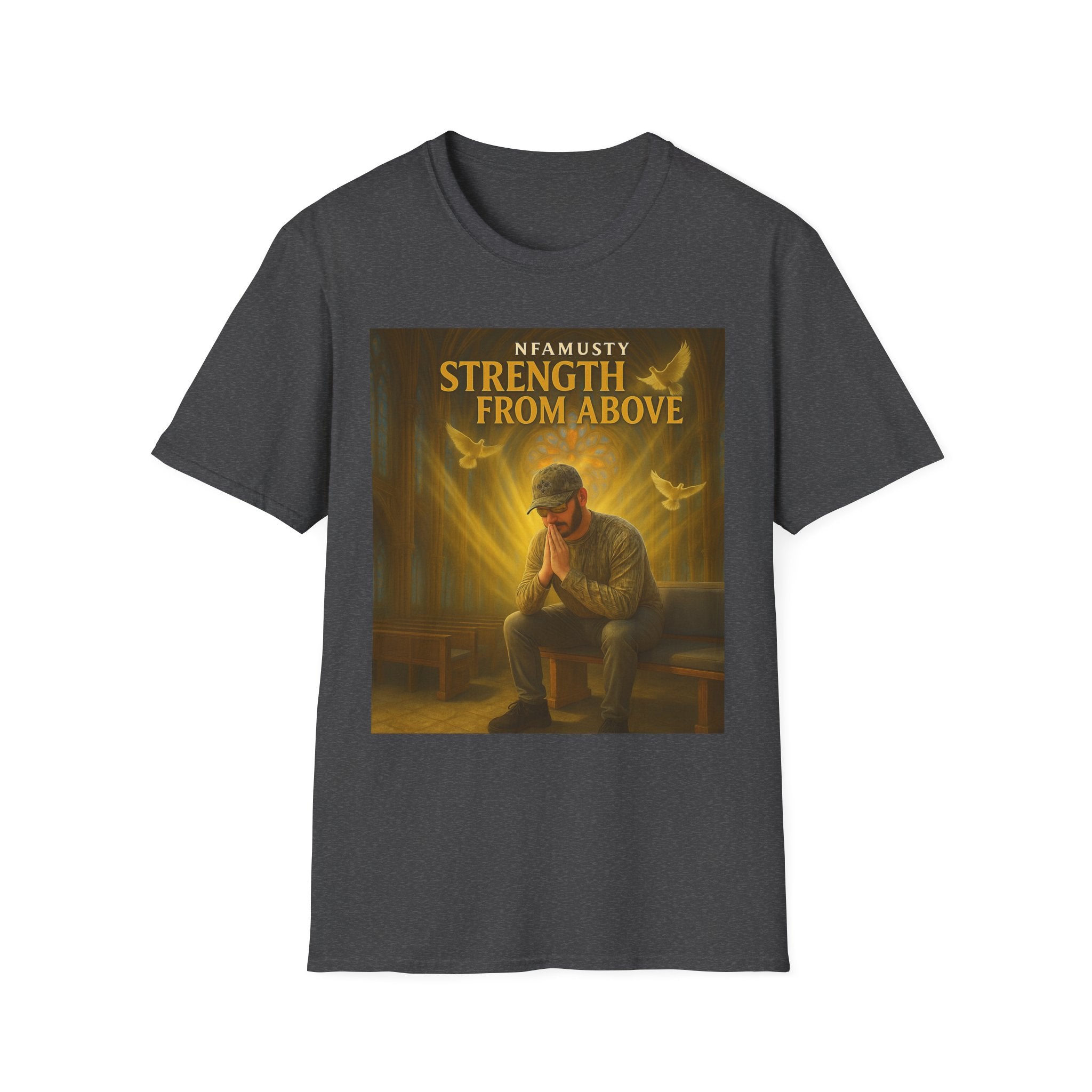 Strength From Above Prayer T‑Shirt — 'Namasty' Spiritual Graphic Tee