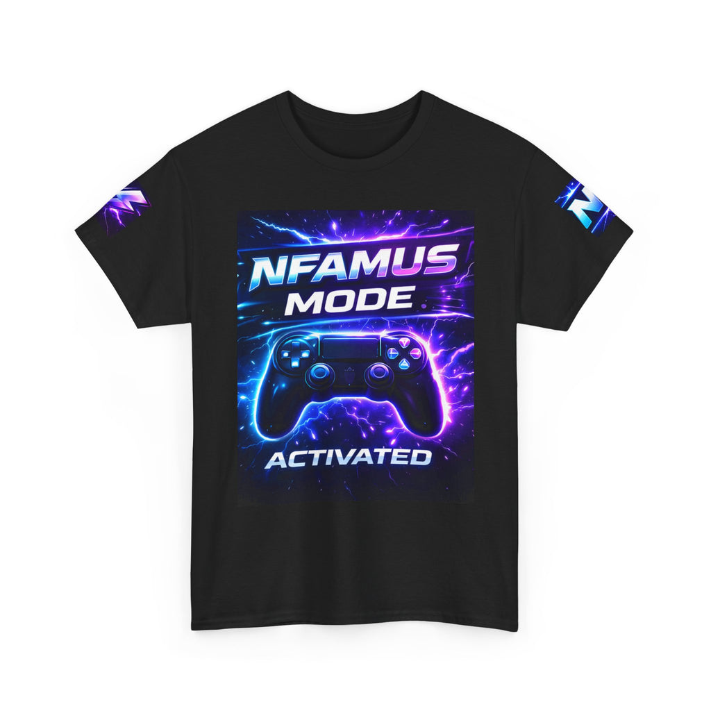 Gaming Tee — "Nfamus Mode Activated" Neon Controller Shirt