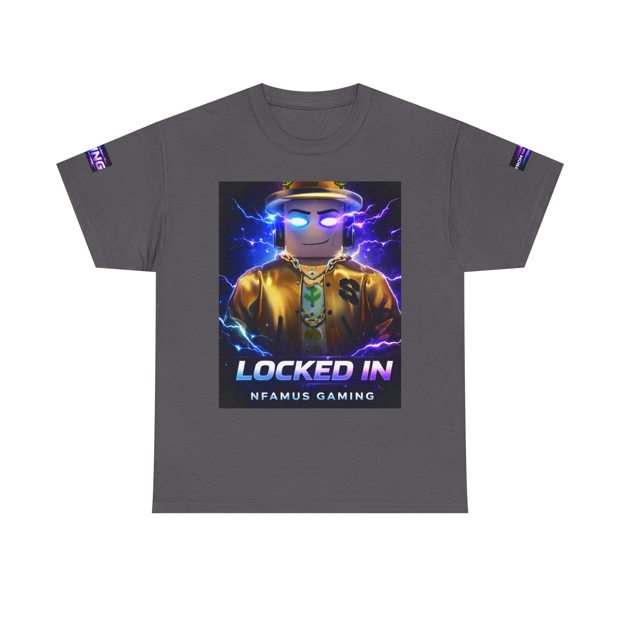 Gaming T-Shirt — "Locked In" NFAMUS Gaming Tee with Neon Game Zone Design