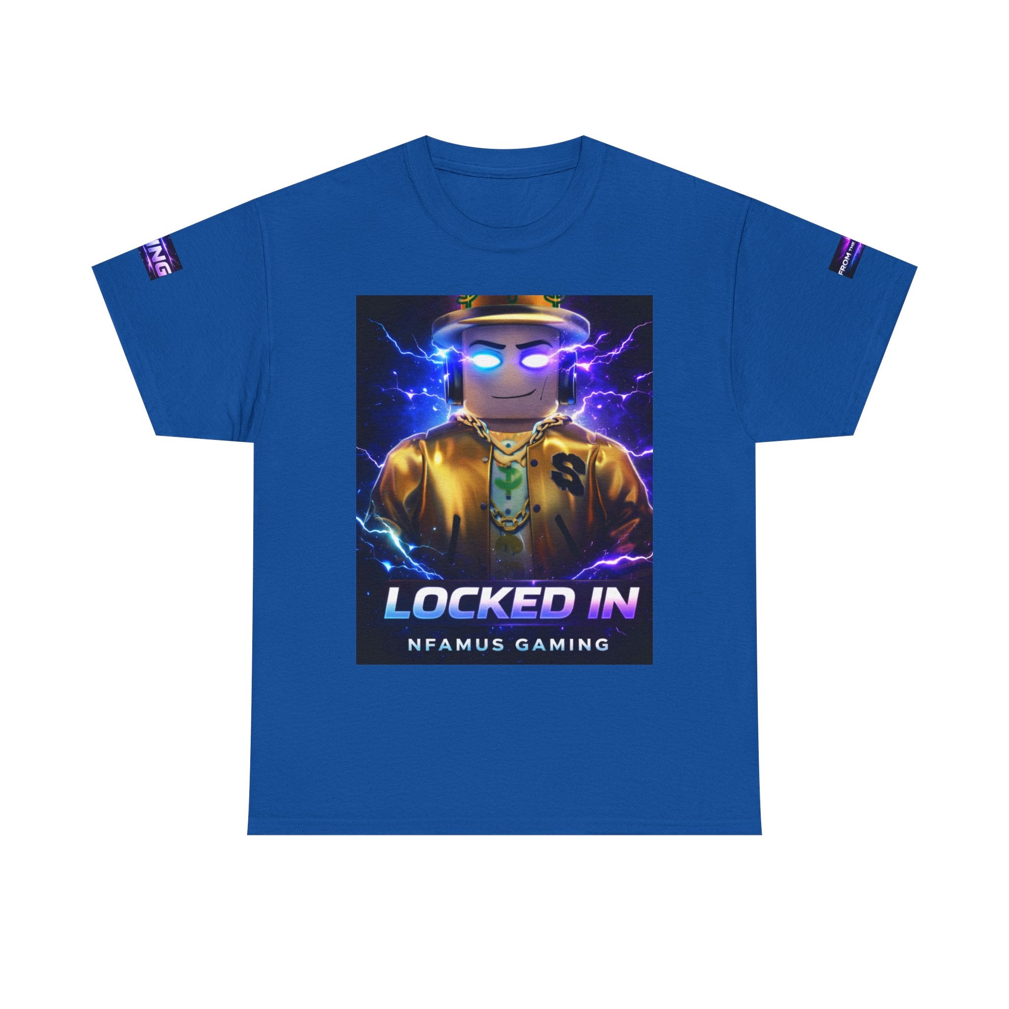 Gaming T-Shirt — "Locked In" NFAMUS Gaming Tee with Neon Game Zone Design