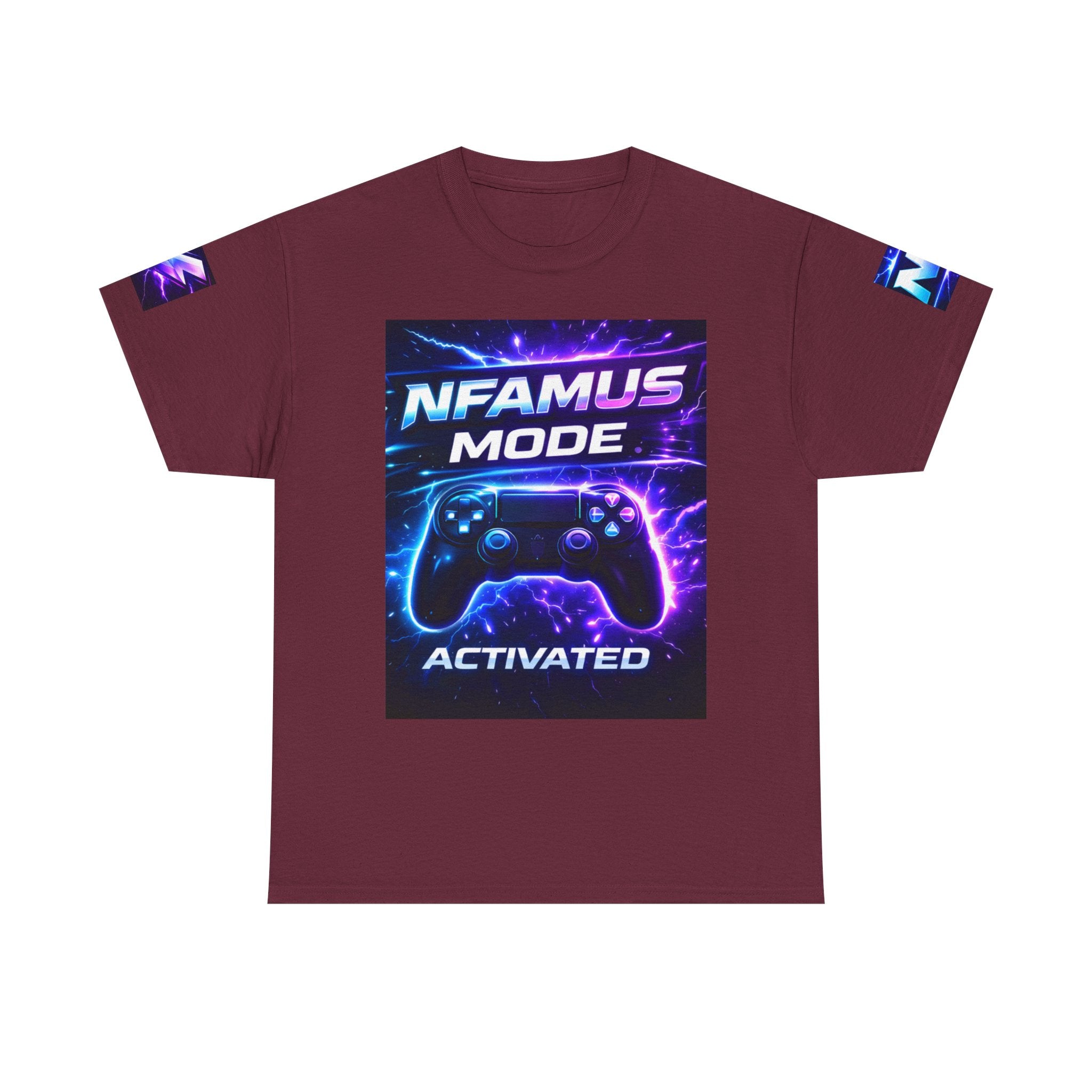 Gaming Tee — "Nfamus Mode Activated" Neon Controller Shirt
