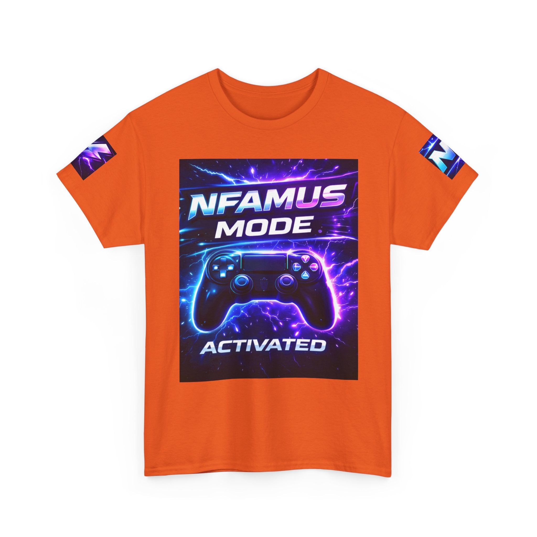 Gaming Tee — "Nfamus Mode Activated" Neon Controller Shirt