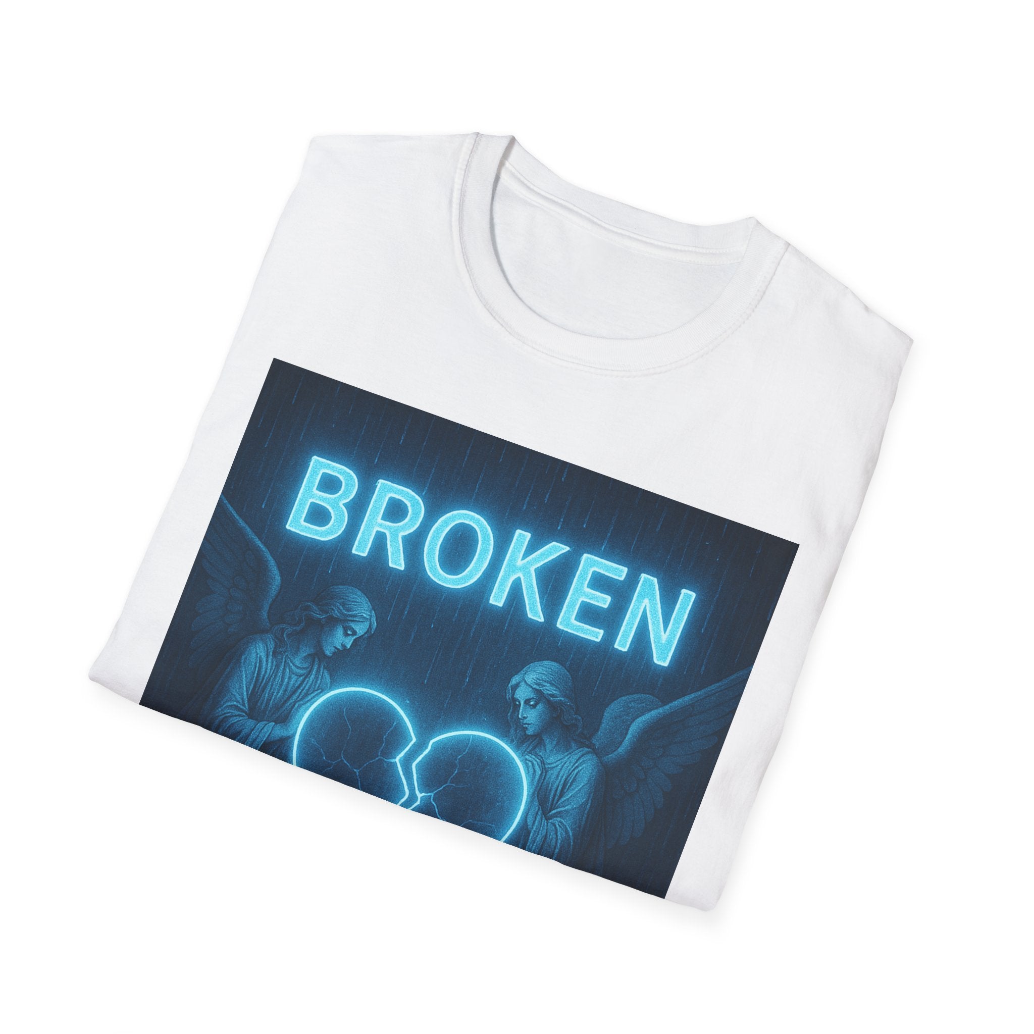 Broken Heart Music Tee — NFAMUSTY Neon Graphic T-Shirt