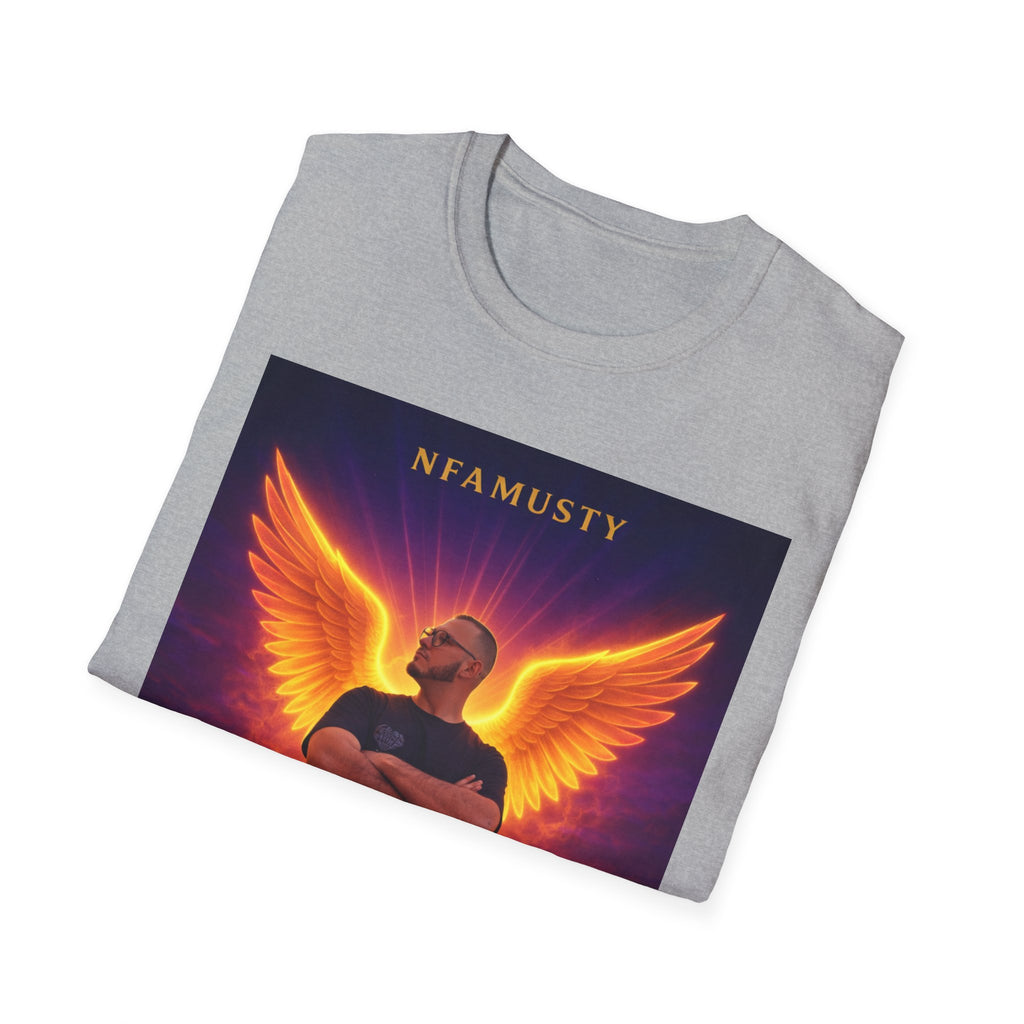New Dawn Rising High T‑Shirt — NFAMUSTY Angel Wings Album Art Tee