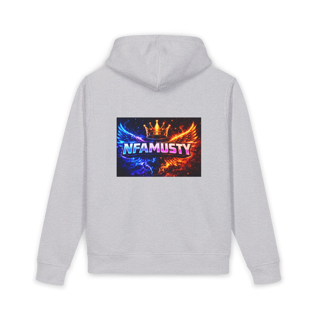 Streamer Logo Hoodie — 'NFAMUSTY' Fire & Ice Portrait Pullover