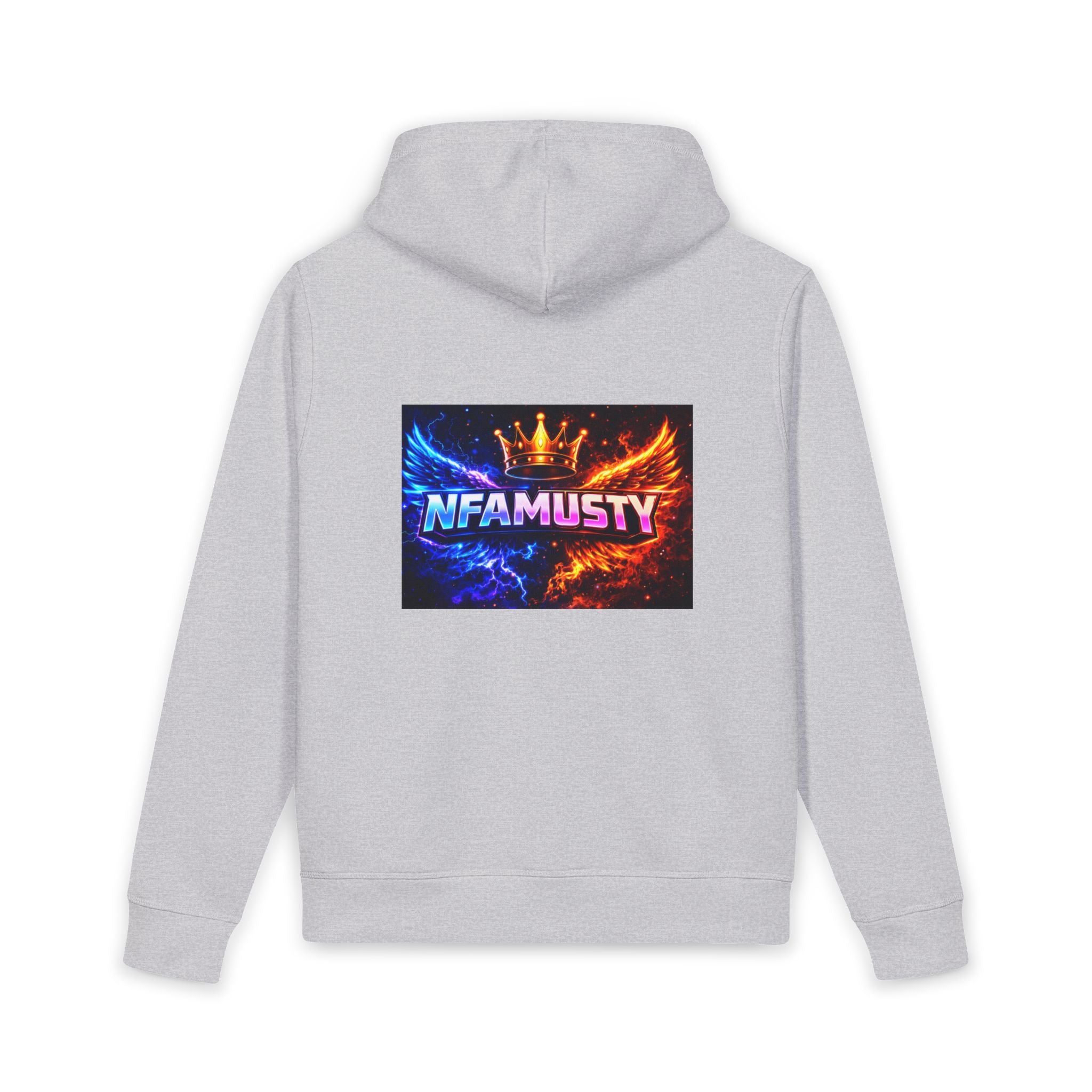 Streamer Logo Hoodie — 'NFAMUSTY' Fire & Ice Portrait Pullover