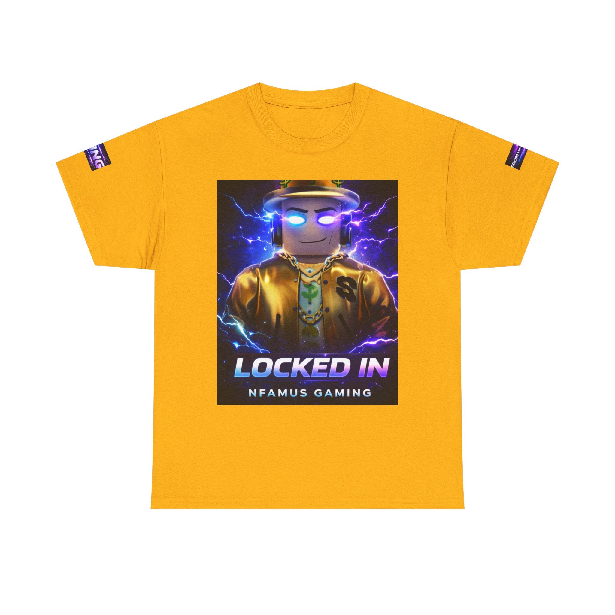 Gaming T-Shirt — "Locked In" NFAMUS Gaming Tee with Neon Game Zone Design