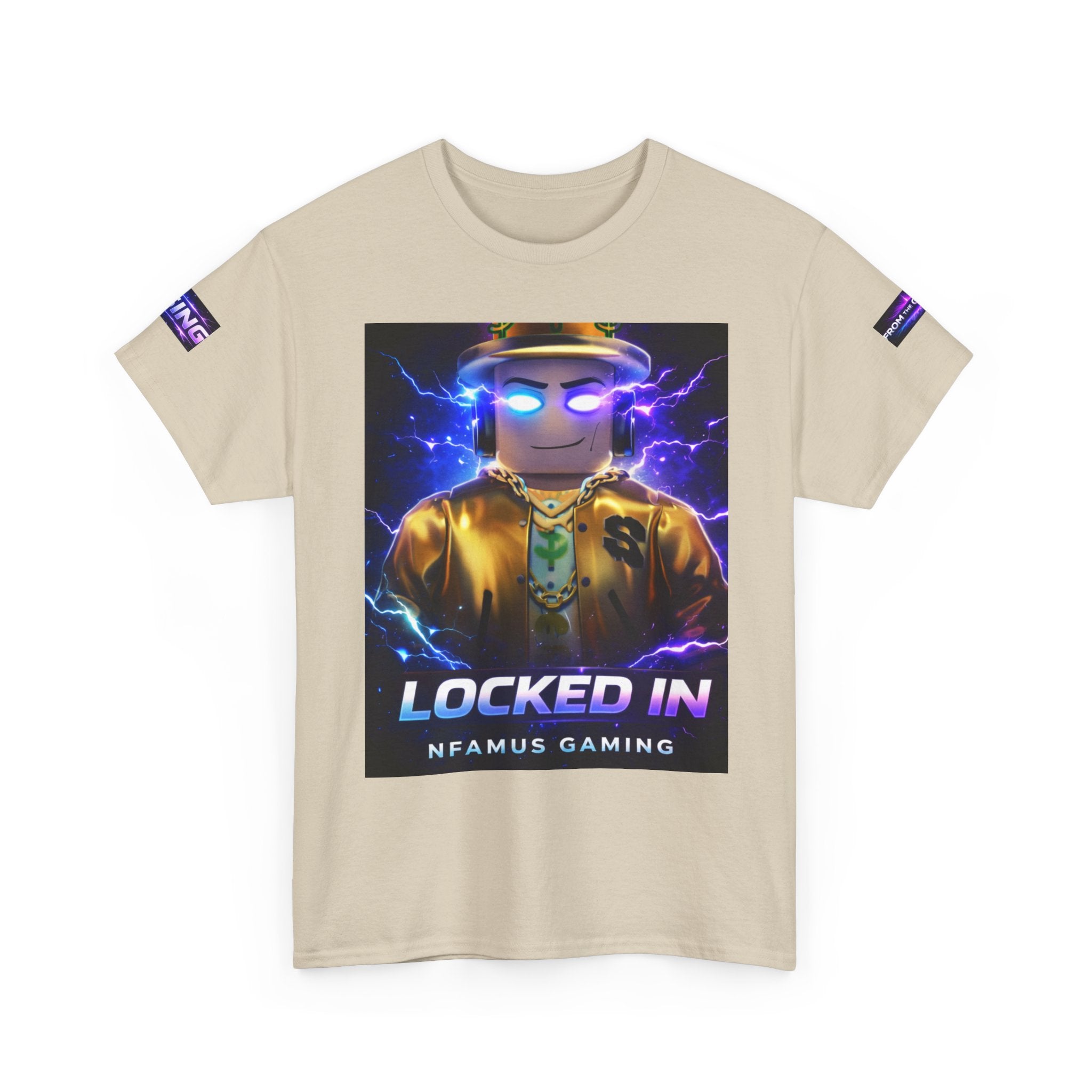 Gaming T-Shirt — "Locked In" NFAMUS Gaming Tee with Neon Game Zone Design